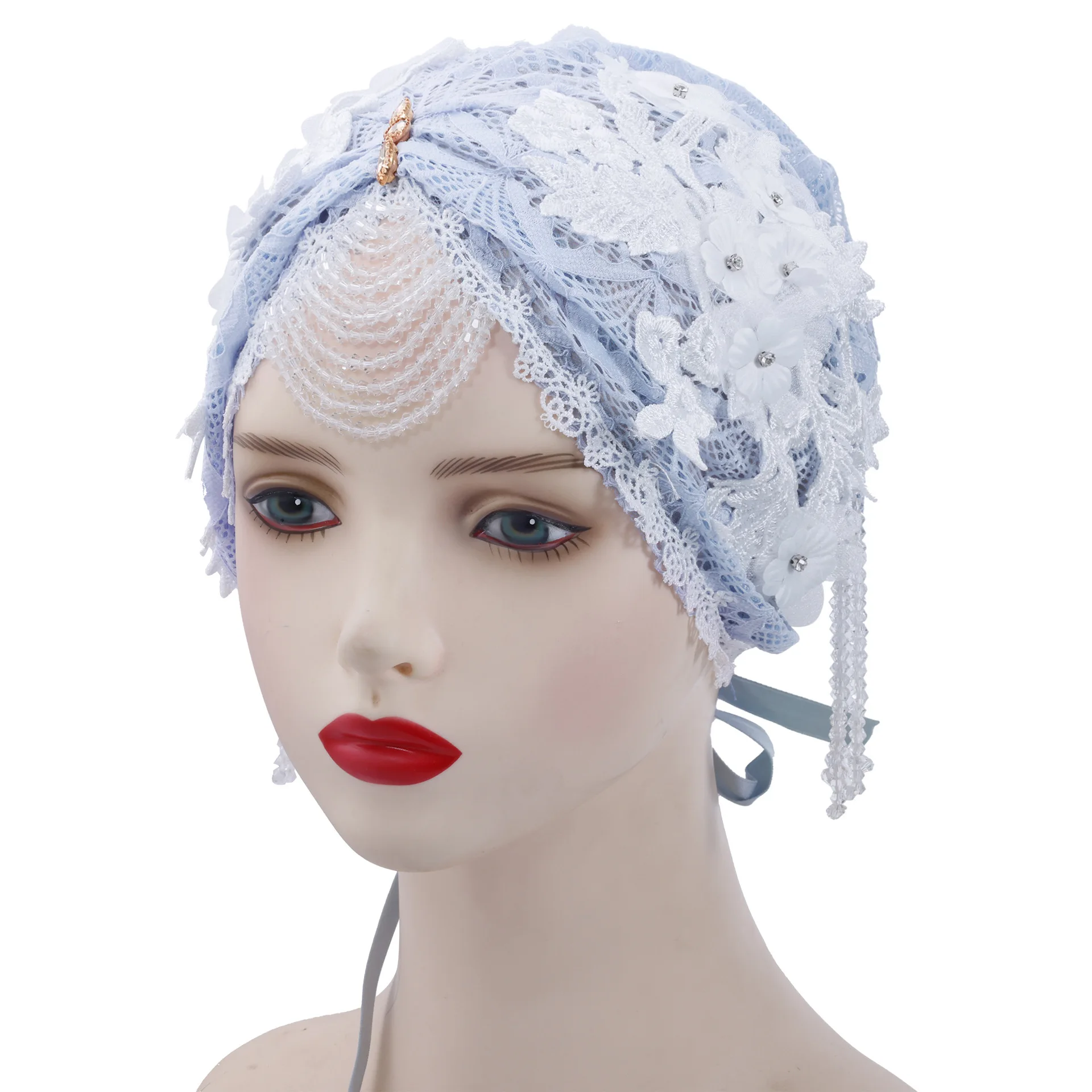 New African Wedding Hat Hijab for Women with Sequins Bald Head Party Daily All Match Head Wear Fashionable and Stylish