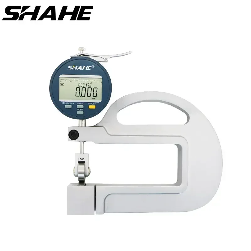 SHAHE Rechargeable Battery Digital Thickness Gauge 0.001 mm With Roller Insert Thickness Gauge Meter 0-10 mm