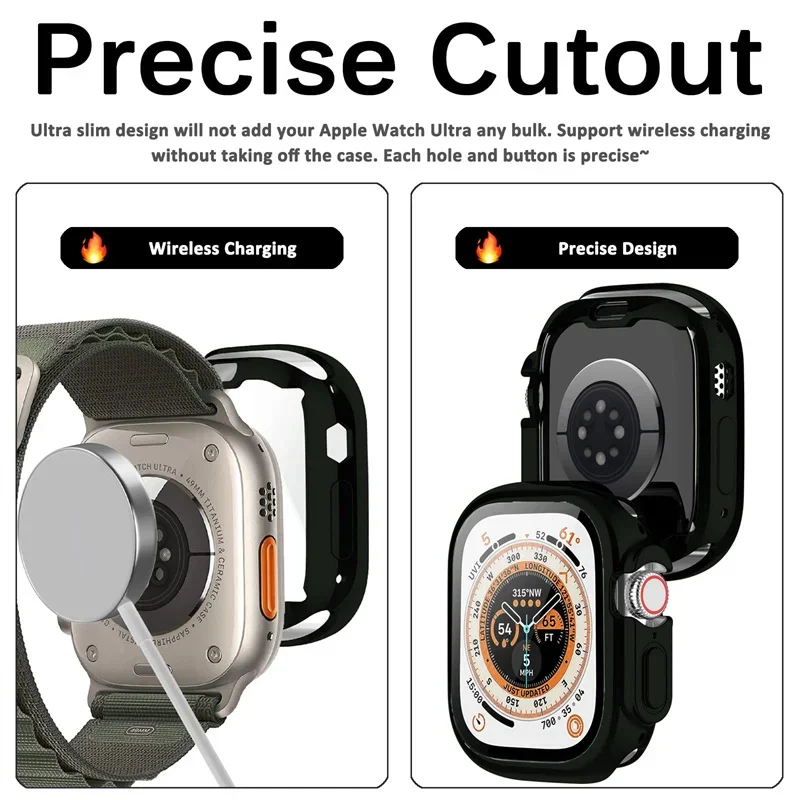 TPU Full Cover for Apple Watch Ultra Case 49mm 42mm 44mm 40mm 38mm Screen Protector iWatch series 9 8 7 6 5 4 3 SE cases 45 41mm