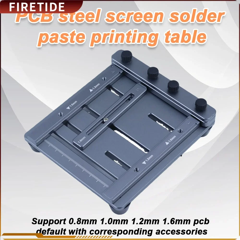 Mini CNC Solder Paste Stencil Printer - Dual-Sided PCB Fixture with Laser-Etched Scales & Tool-Free Clamping Tool