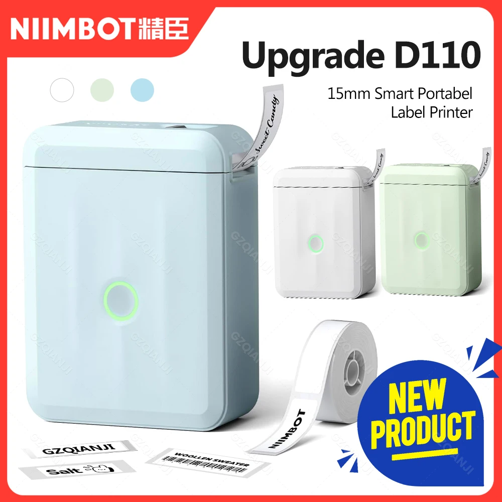 2024 New NIIMBOT D110 Upgraded Mini Label Maker Machine with Tape Portable Bluetooth Thermal Printer Self-adhesive Sticker Maker