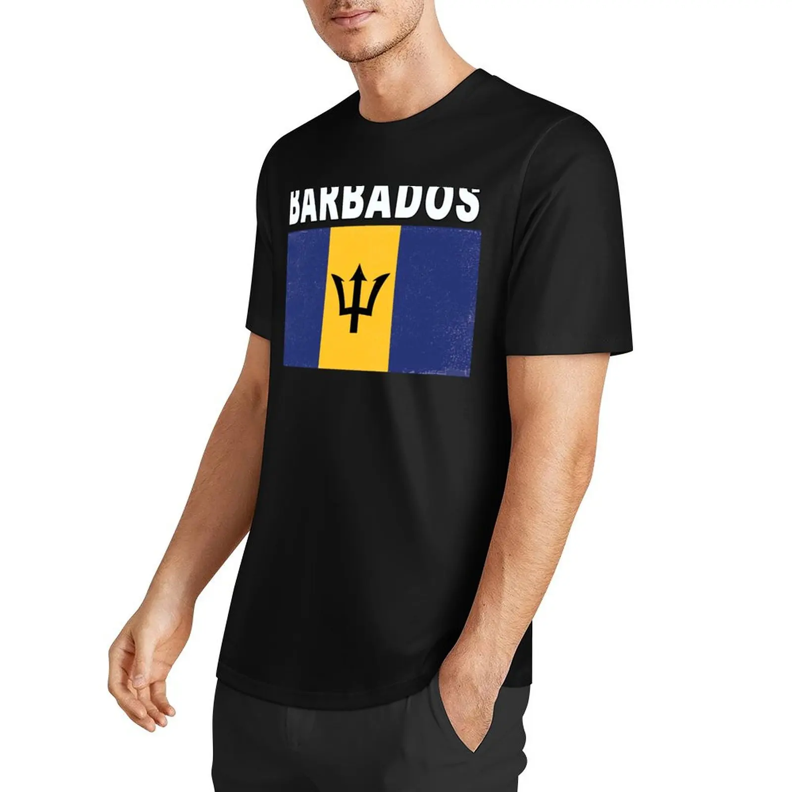 Barbados Distressed Bajan Flag Design T-Shirt Aesthetic clothing shirts graphic tees clothes for men