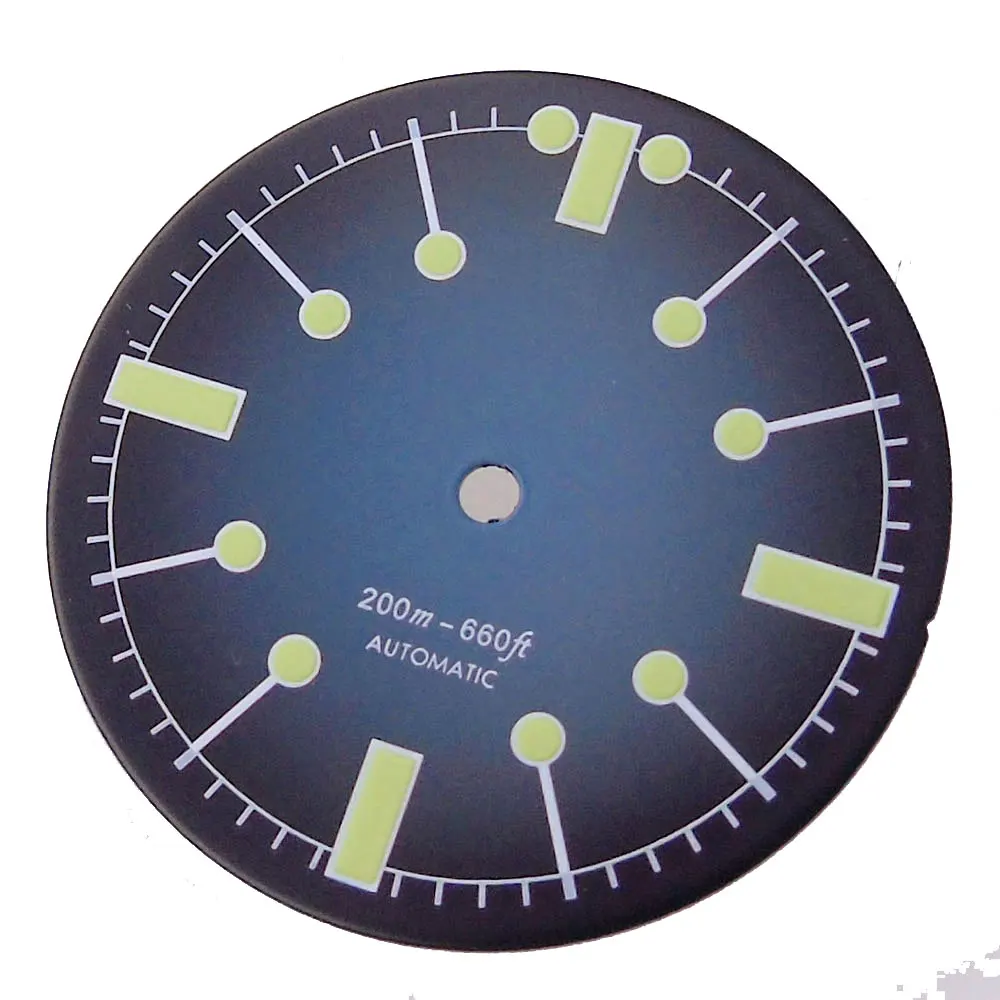 tandorio Neues 31mm rot weiß schwarz blau Zifferblatt für nh35 nh36 nh38 Uhrwerk grün leuchtend zum Tauchen Armbanduhr Zubehör Teile 6