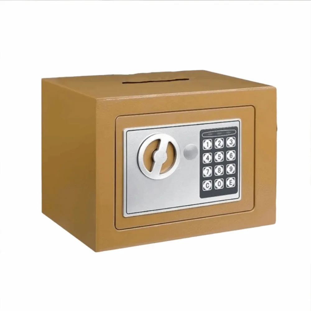 Anti-Theft Piggy Bank Key Lock Compact Small Digital Safe Box with Coin Slot Battery-powered Electronic Money Bank Cash Storage