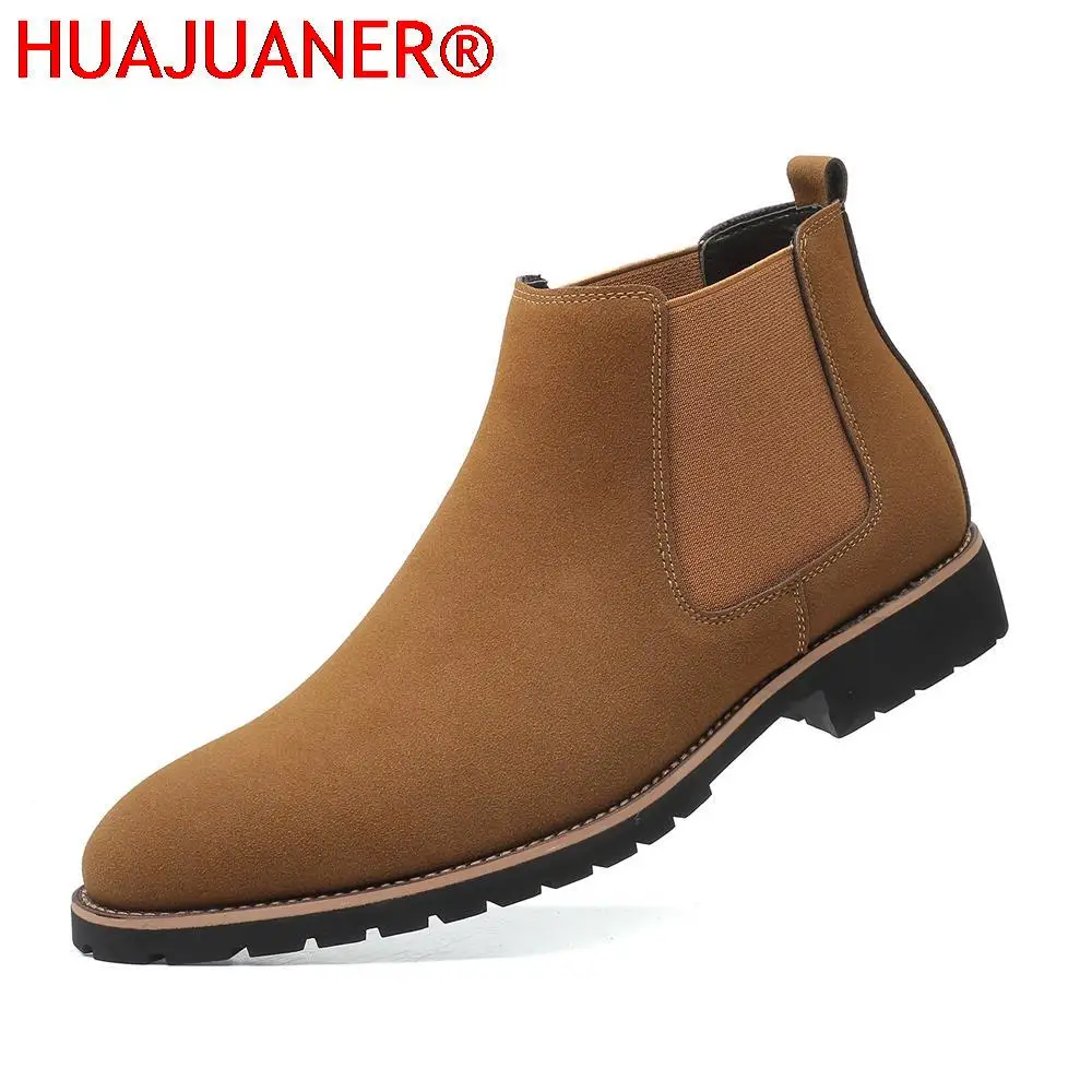 

Brand Men's Autumn Shoes quality Men sonw boots big size 38-48 Suede mens Casual shoes Slip on Chelsea Fashion boots Man