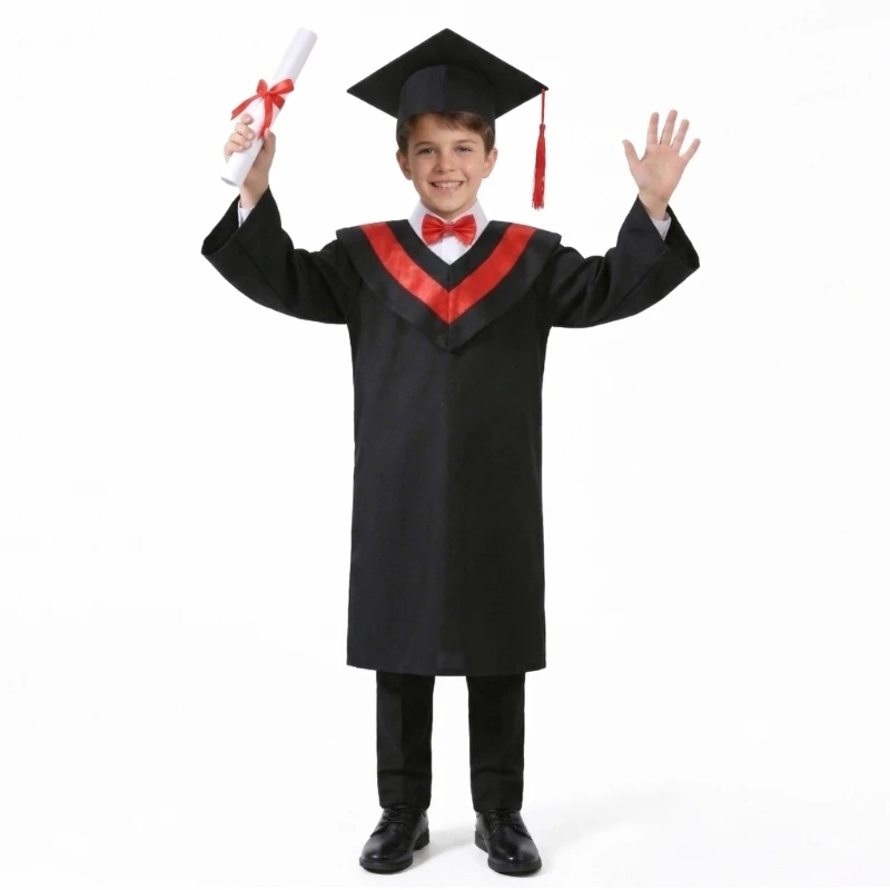 M68A Graduation Gown Tassels Set for Kindergarten Nursery Graduation Costume
