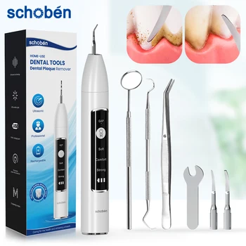 Schoben Ultrasonic Dental Scaler Tooth Tartar Stain Dental Calculus Remover Electric Sonic Dental Plaque Cleaner Stone Removal