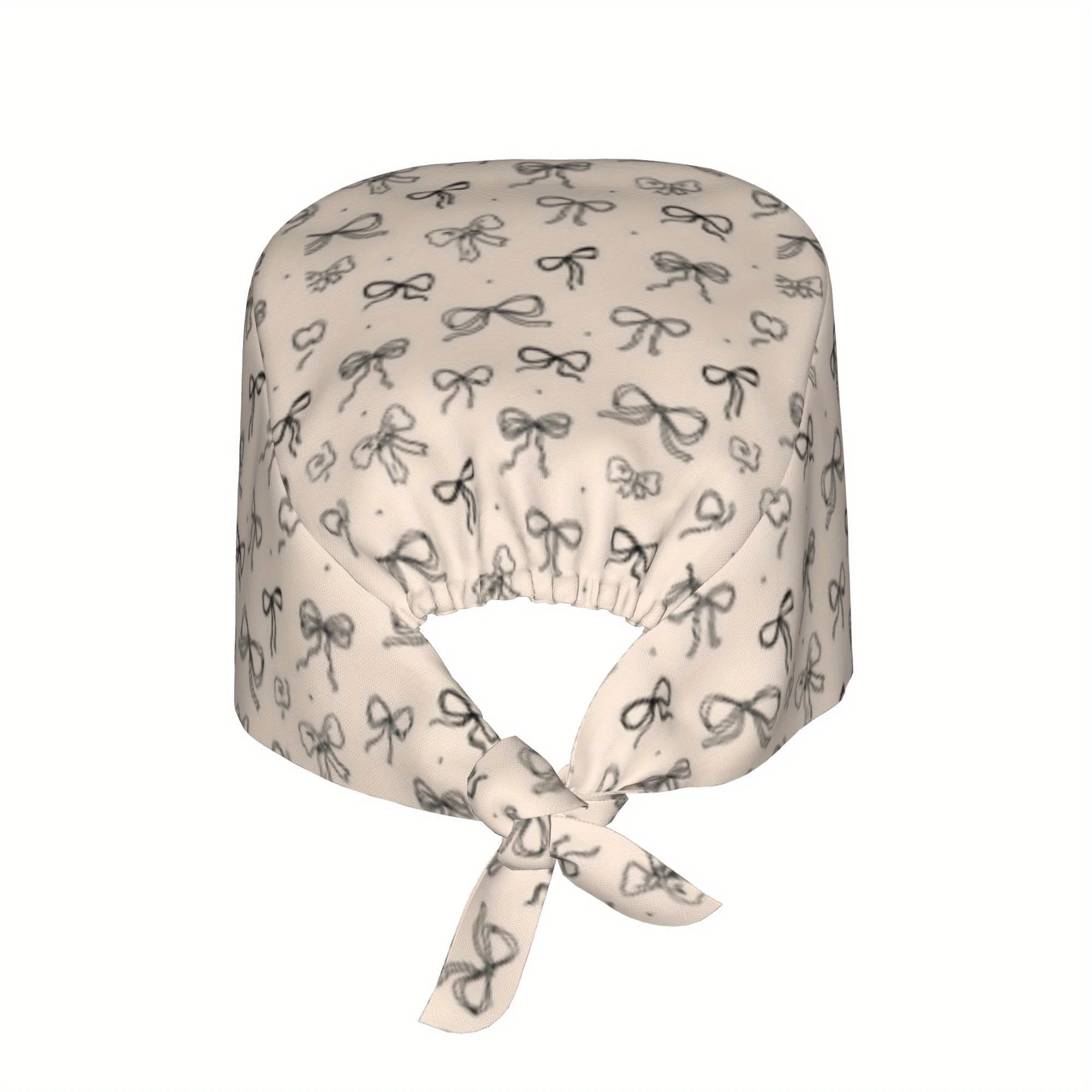 1pc Floral Flower Women's Stylish Printed Work Cap - Lightweight Adjustable Skull Cap, Tie-Back Nurse Hat, Dustproof Chef & Cook