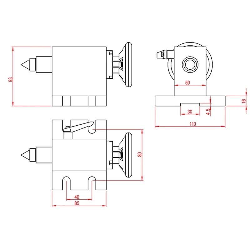 ขนาดเล็กใหม่แกะสลักเครื่องแกน Cnc เครื่องแกะสลักแกนหมุน 80mm Chuck Thimble Tailstock การจัดทําดัชนีหัว Cnc แกะสลัก