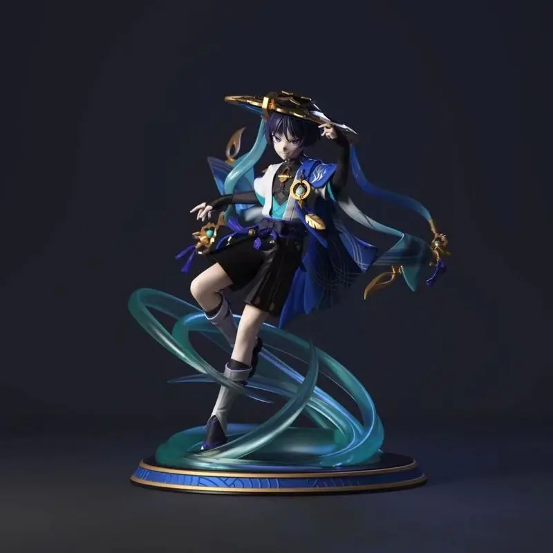 Genshin Impact Anime Figures, WPanama er Gk, Figurine Kawaii WPanama er, Modèle de statue en PVC, Jouet de décoration de chambre à collectionner, 24cm, Nouveau