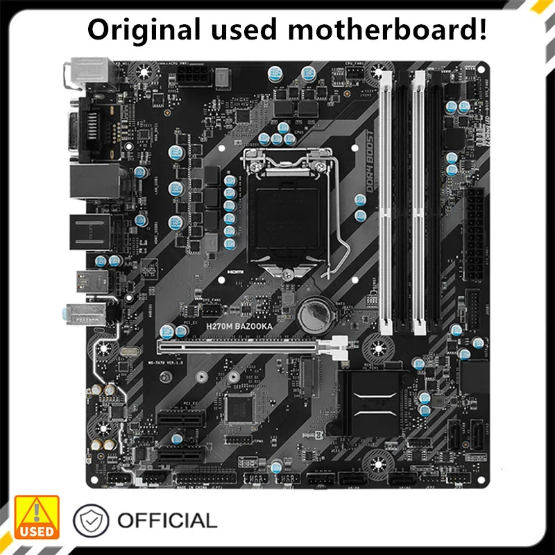 

For H270M BAZOOKA Original Used Desktop Intel H270 64GB DDR4 Motherboard LGA 1151 i7/i5/i3 USB3.0 SATA3