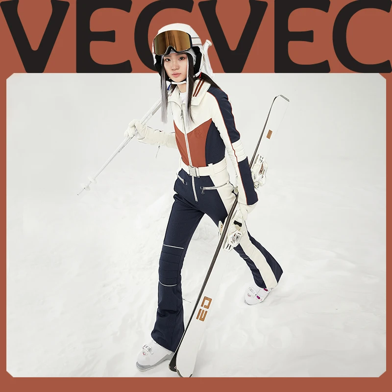 

VECVEC Slim Ski Breathable Suit Women Snowboard Clothing Snow Suit Windproof Waterproof One Piece Bib Ski Wear