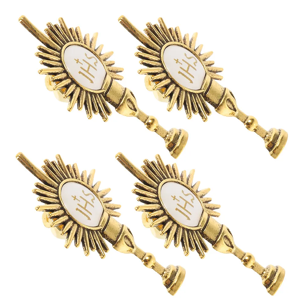 4Pcs First Communion Catholic Lapel Pin Religious Holy Chalice Brooch Tie Pin Breastpin for Clothes Hat Scarf Backpack