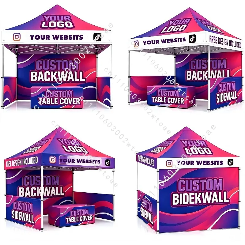 Custom Canopy Tent with Logo10x10 Pop Up Tent Personalized Customizable Heavy Duty for Events Vendor Business Tra