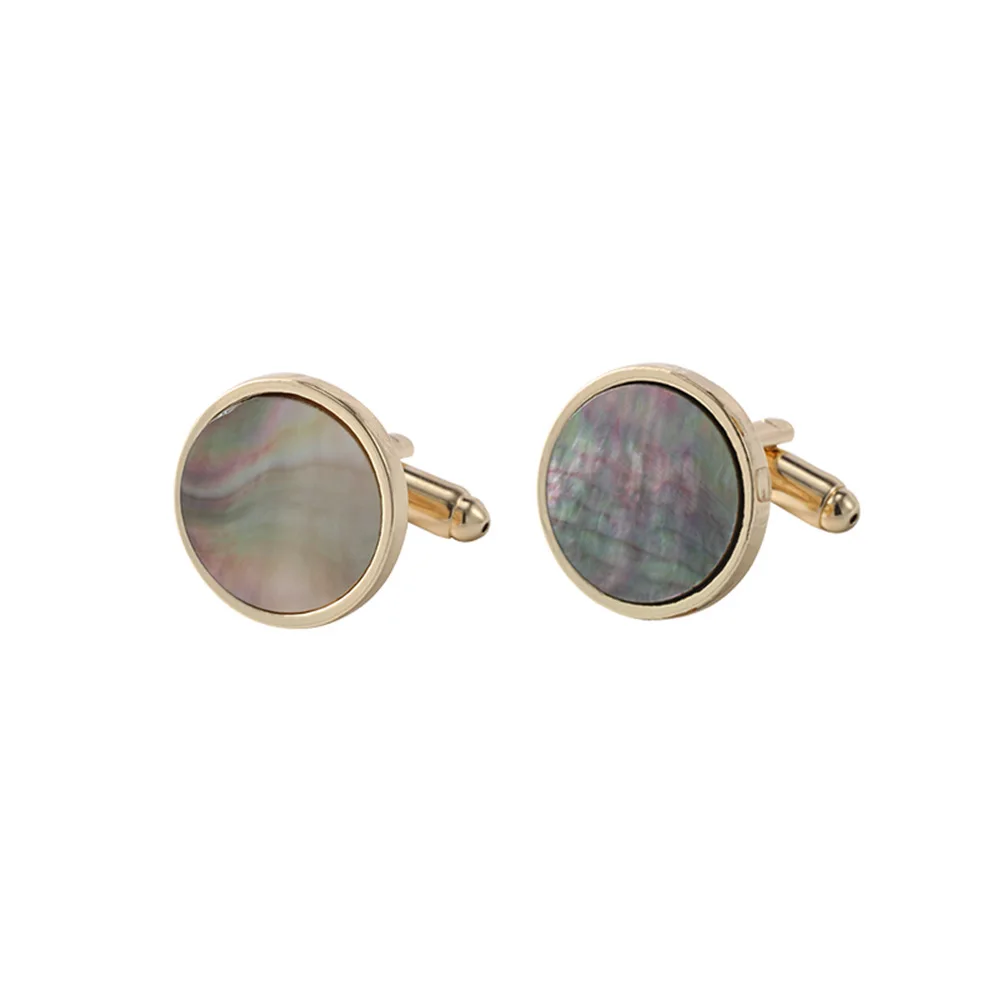 High Quality Fashion Abalone Fritillaria Cufflinks for Men\'s French Gradual Shell Square Metal Shirt Sleeve Studs Accessories