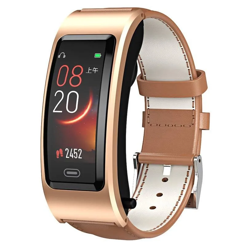 KLW B7 2in1 Bluetooth Ear Smart Bracelets Sleep Monitoring Sports Step Counting Alarm Clock Reminder  Heart RateTalk Band