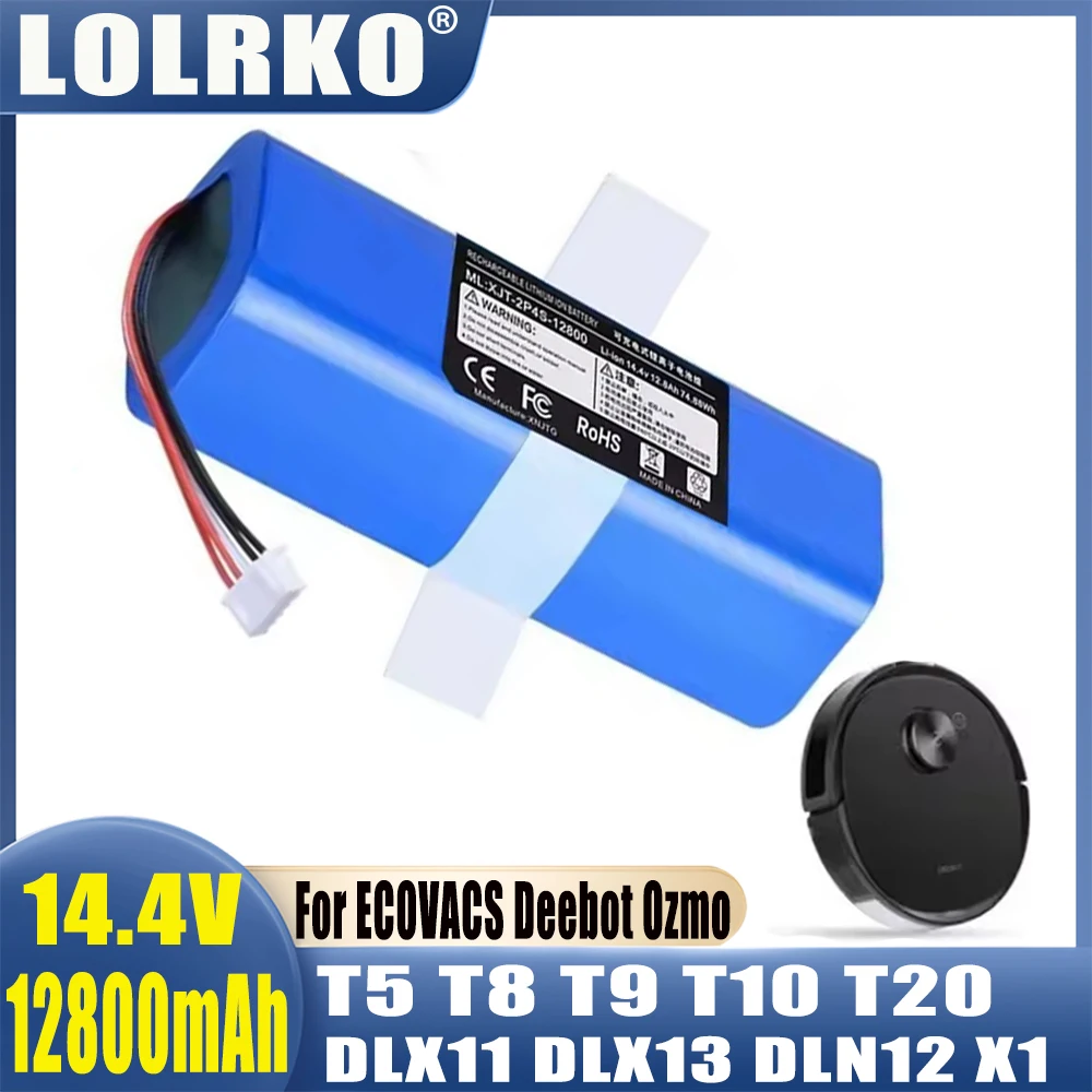 For ecovacs T5 T8 T9 T10 T20 DLX11 DLX13 DLN12 X1 X1omni X1 Deebot Ozmo Sweeping robot battery 12800mAh Battery Replacement