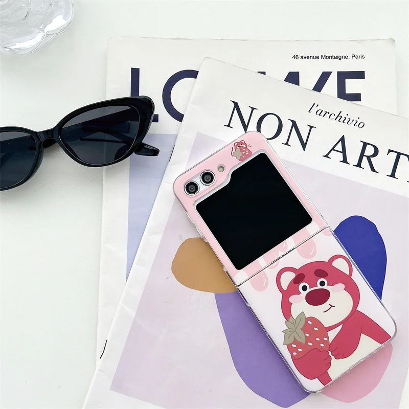 Disney Toy Story süße Lotso Handyhülle für Samsung Lip 3 Z Flip 4 Z Flip 5 Z Fold 3 4 5 Zfold 4 Cartoon Erdbeere schöne Hartschale