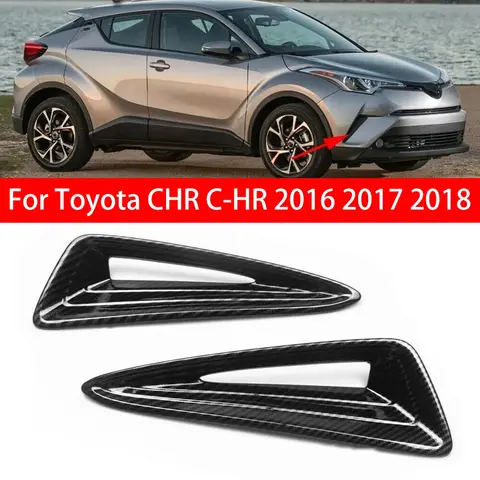 For Toyota CHR C-HR 2016 2017 2018 Car Front Fog Light Chrome Front Bumper Side Grille Cover Trim Styling ABS Exterior Protector 10 best sales toyota chr styling - №5