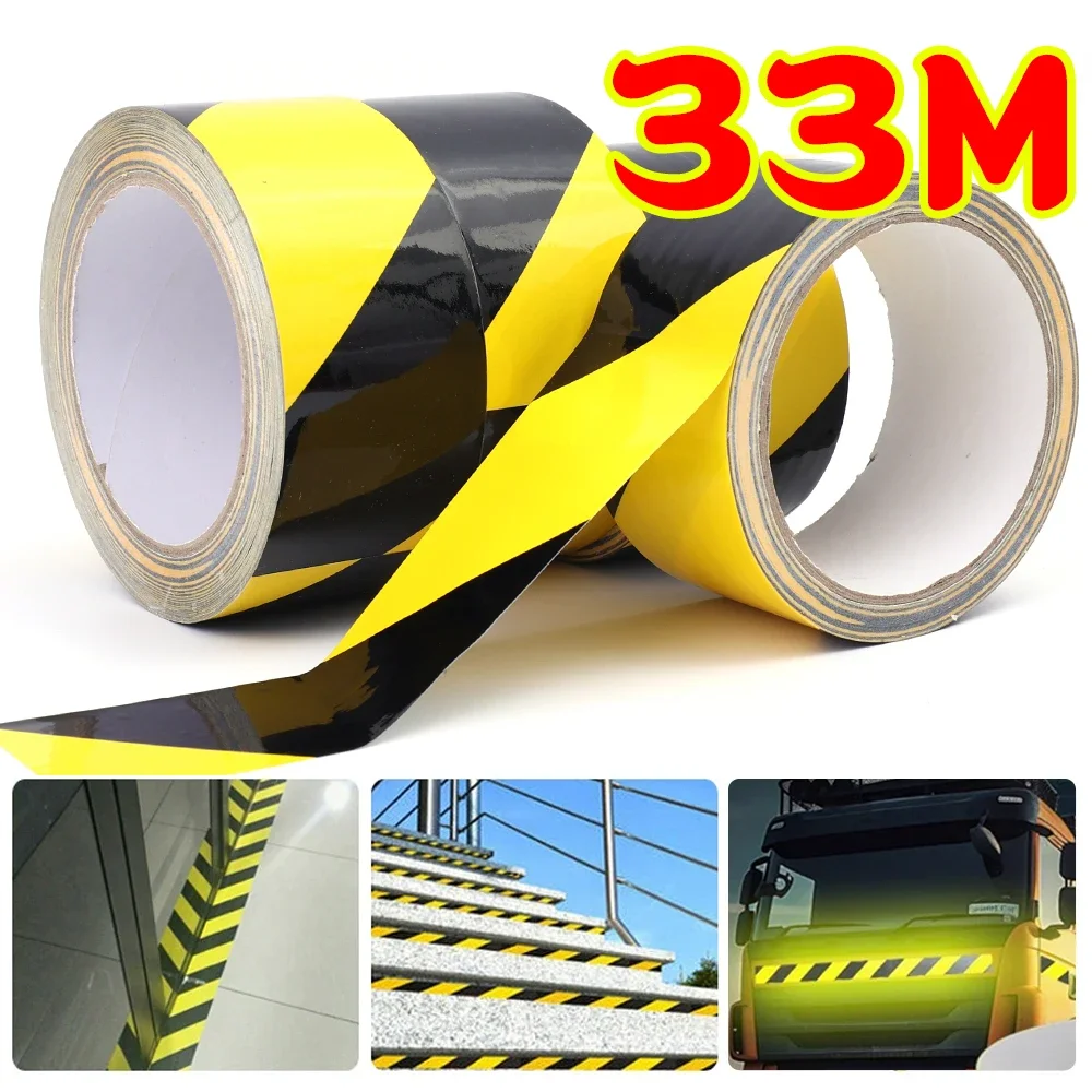 Car Sill Anti Stepping Reflective Tape Trunk Fault Emergency Adhesive Tape Construction Site Steps Rails Warning Strip Sticker