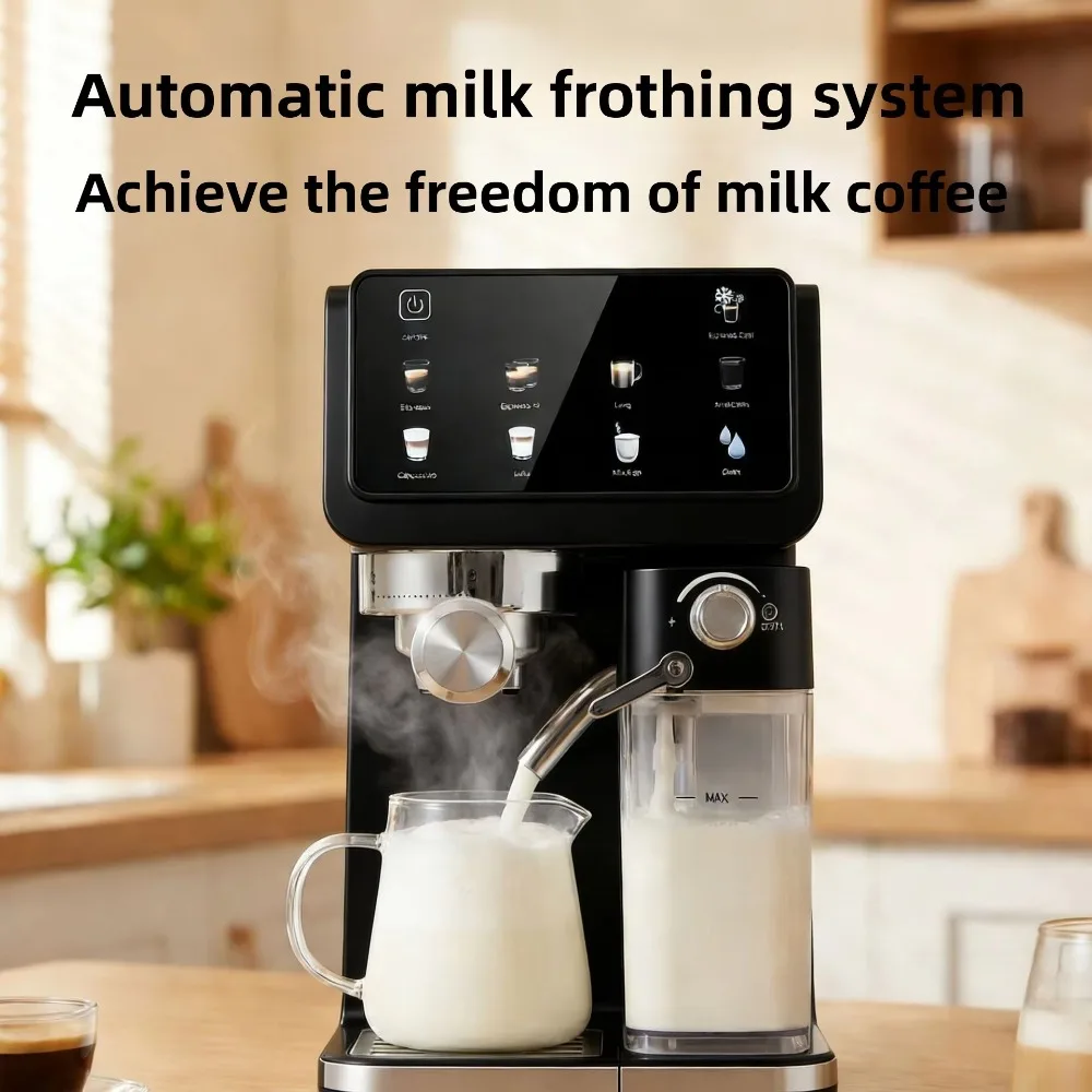 Commercial Italian Coffee Machine Semi-automatic Extraction Automatic Milk Foam Intelligent Color Screen Stainless Steel