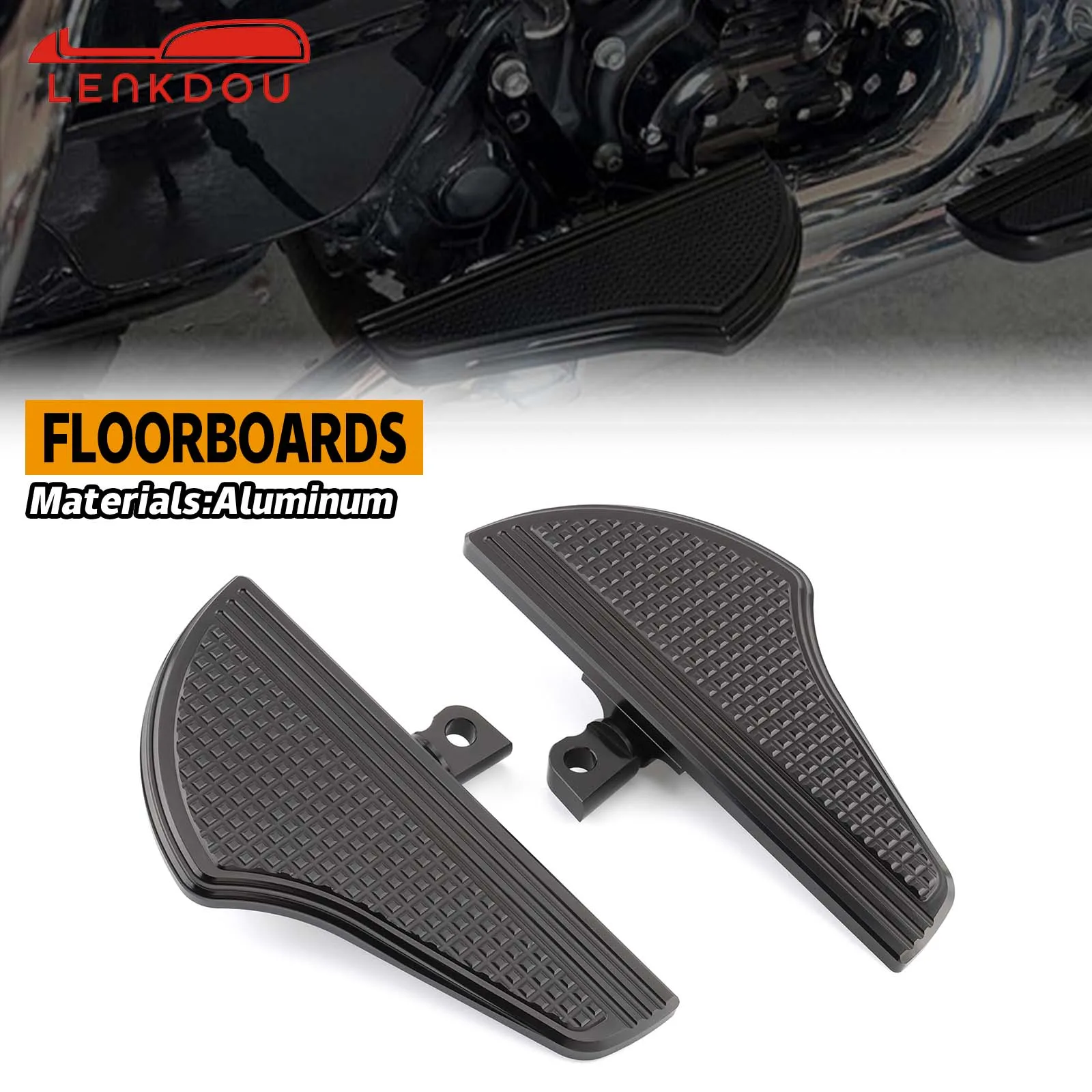 

Motorcycle Universal Floorboards Foot Pegs Footrest Pedals For Harley Touring Road King Dyna Street Bob Sportster 883 Softail