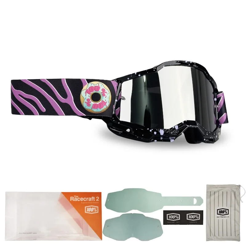 

2025 New Donut Motorcycle Goggles, Windproof Dustproof Anti-Fog, Anti-Impact UV400 for Riding Skiing