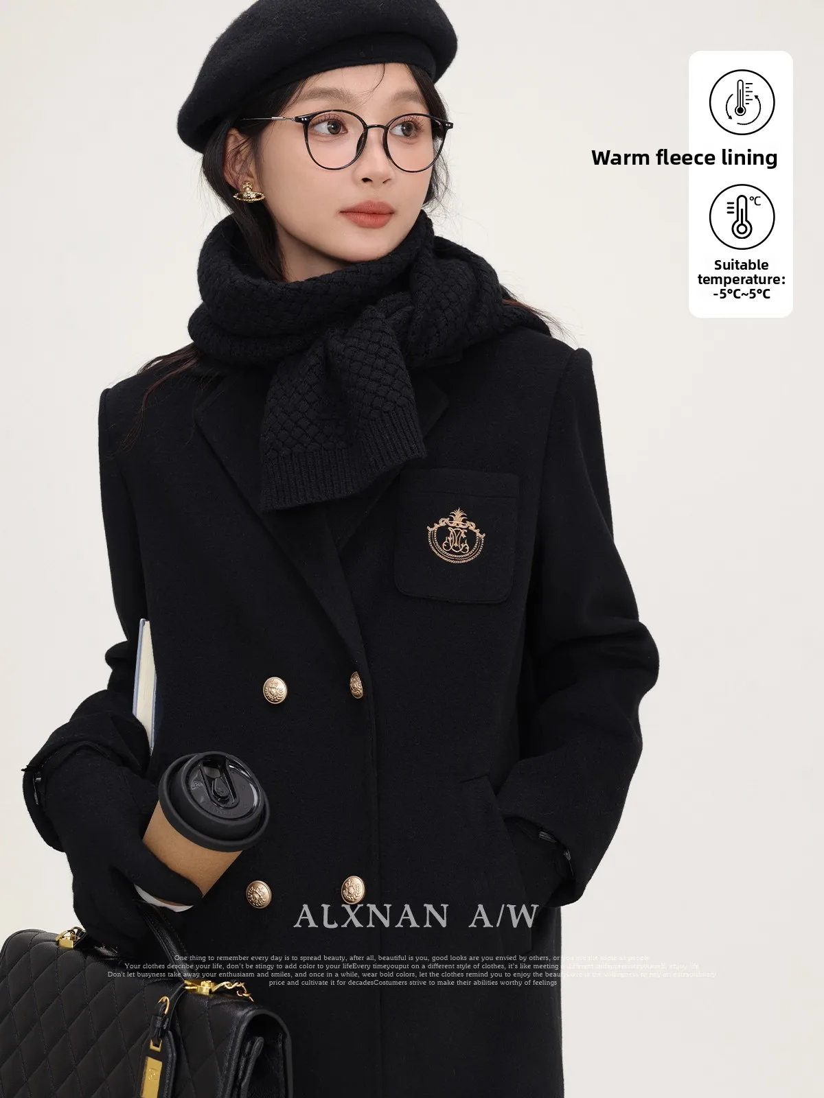 

Ele Bla шерстяной костюм пальто женское длинное пальто двубортный лацкан прямого кроя зимнее модное женское пальто для поездок на работу