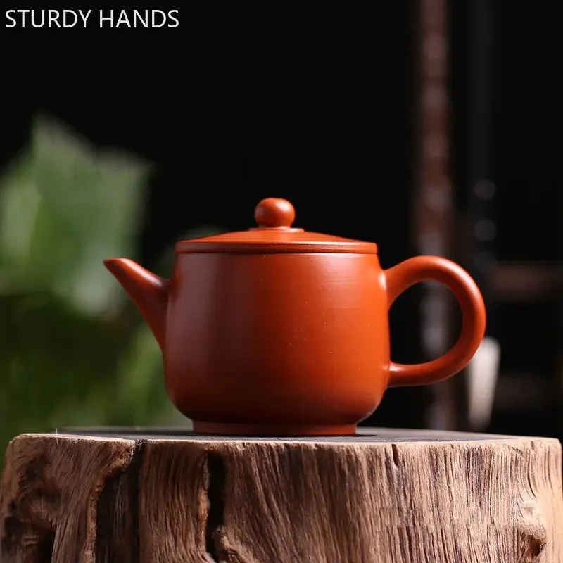 Yixing Purple Clay Teapots Handmade Ball Hole Filter Tea Maker Raw Ore Zhu Mud Xishi Tea Pot Chinese Zisha Tea Set Teaware