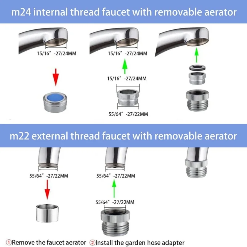 Brass Water Saving Faucet Tap Aerator M24 Thread Bubbler Connector Silver Faucet Joints Water Purifier Accessory Tap Adapter