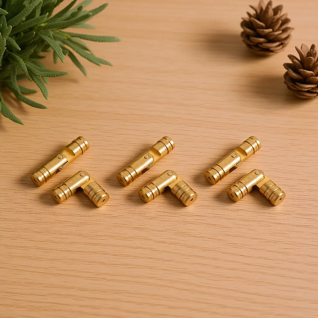 30Pcs Copper Cylindrical Hidden Hinges 5x22mm Smooth Silent Operation Invisible Concealed Furniture Hinges for Jewelry Boxes