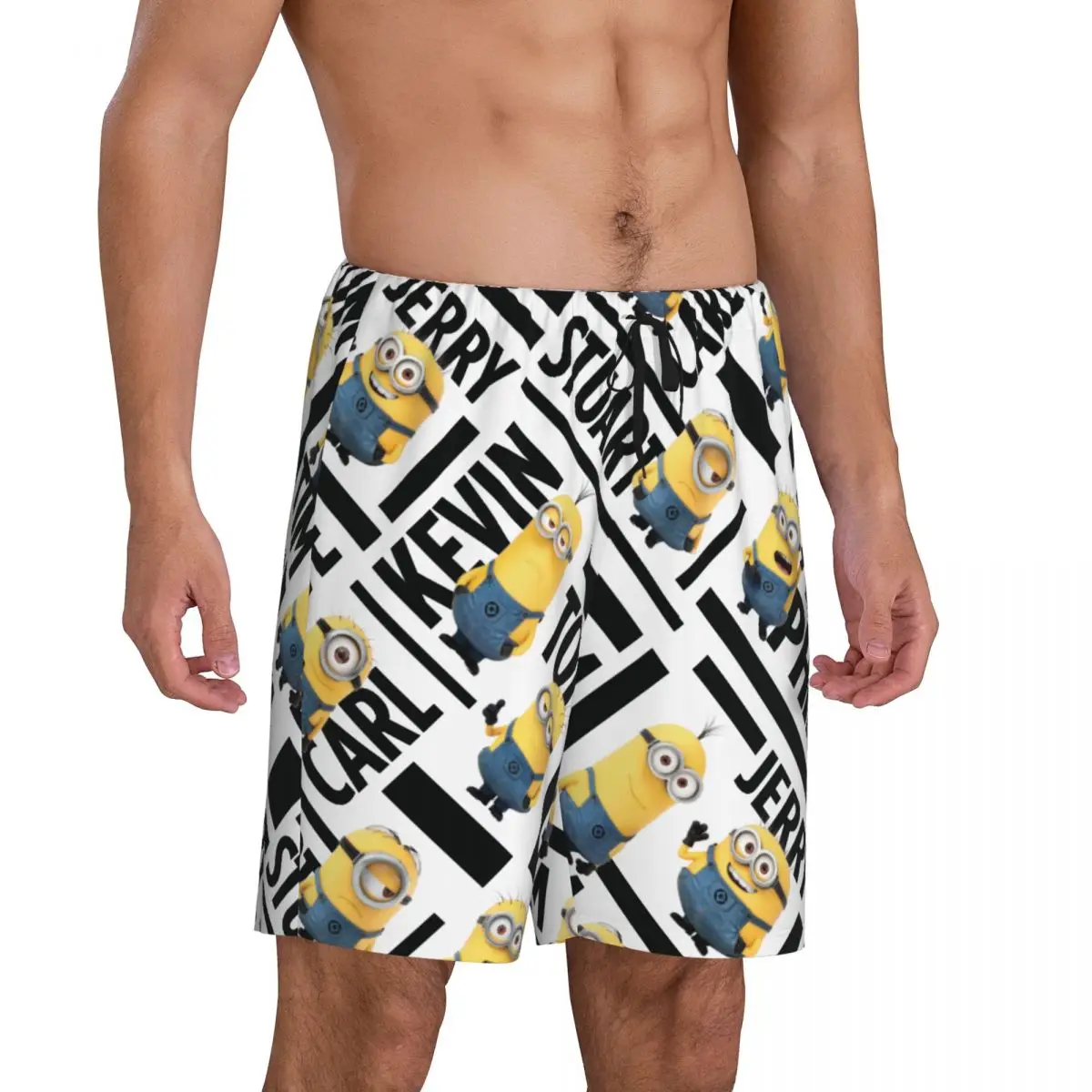 Custom Print Herren Cartoon Animation Minions Pyjama Bottoms Nachtwäsche Pyjs Schlafs horts mit Taschen