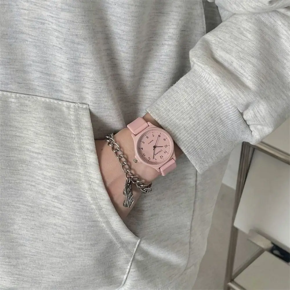 Fashion Silicone Strap Wristwatch Multi-color Casual Quartz Watch Student Adjustable Quartz Clock