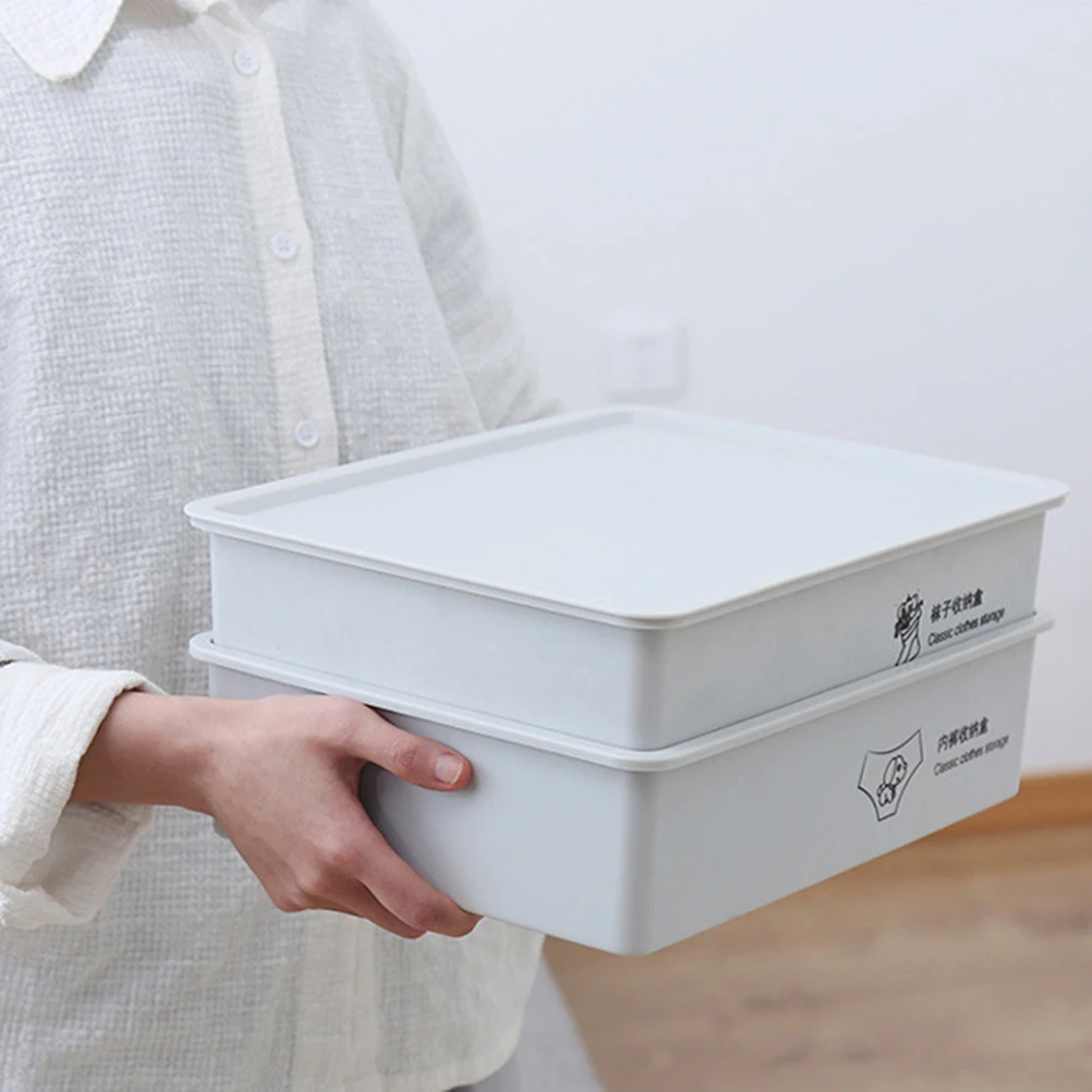 

Underwear Storage Box Plastic Compartment Organizer Socks Panties Drawer Stackable Container Closet Bedroom Space-Saving
