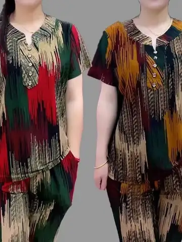 फैयोनेबल समर प्लेड आइस सिल्क स्लिमिंग सेट टॉप और पैंट कैज़ुअल स्पोर्ट्सवियर महिलाओं के लिए प्रीमियम क्वालिटी टू-पीस पहनावा 8 best sales महिलाओं के ट्रैकसूट - №3