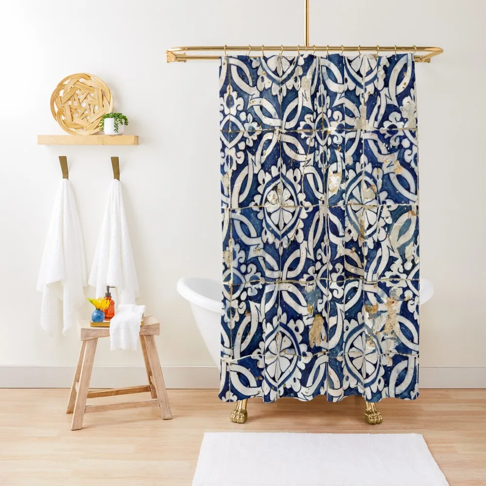 

Portuguese glazed tiles Shower Curtain Bathroom Fabric Shower For Bathroom Set Shower Sets For Bathroom Curtain