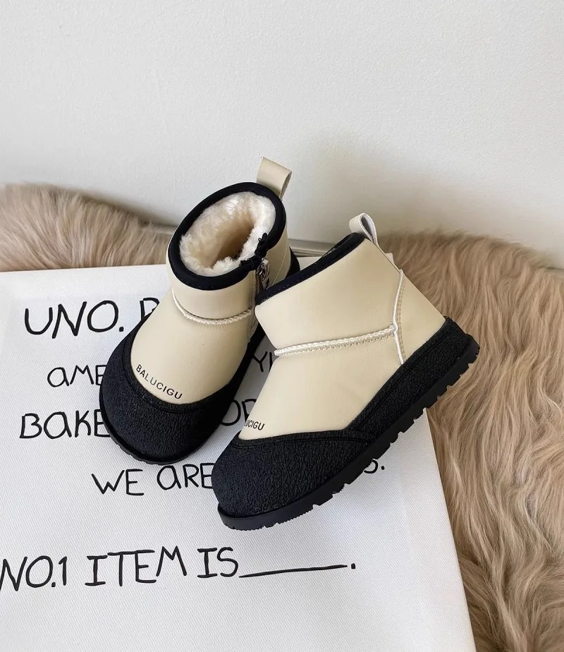 2026 Neue Winter-Plüsch-Schneestiefel für Kinder Dicke Warme Baumwollschuhe für Jungen und Mädchen Wasserdichte Kinder-Winterstiefel Samtschuh – Detail 7