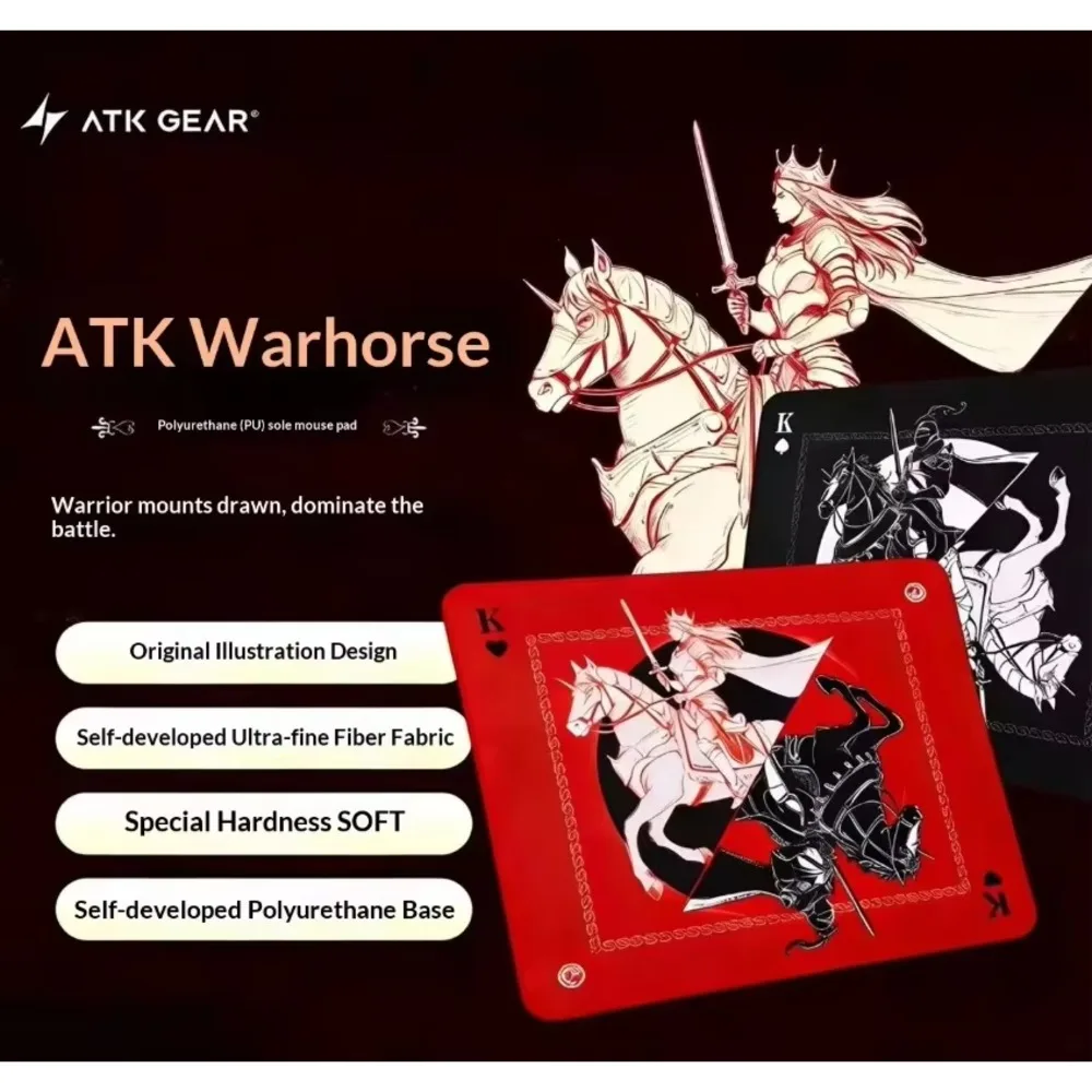 ATK Warhorse Esports Gaming Mouse Pad Polyurethane Base Ultra-fine Fiber Fabric 4mm Thick Neutral Slightly Astringent For FPS