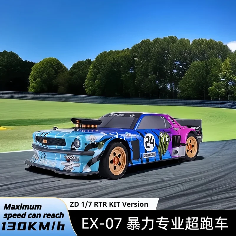 

ZD Racing EX07 1:7 High-Speed Professional Sports Car 130KM/H Four-Wheel Drive Brushless Flat Sports Car RC Remote Control Car