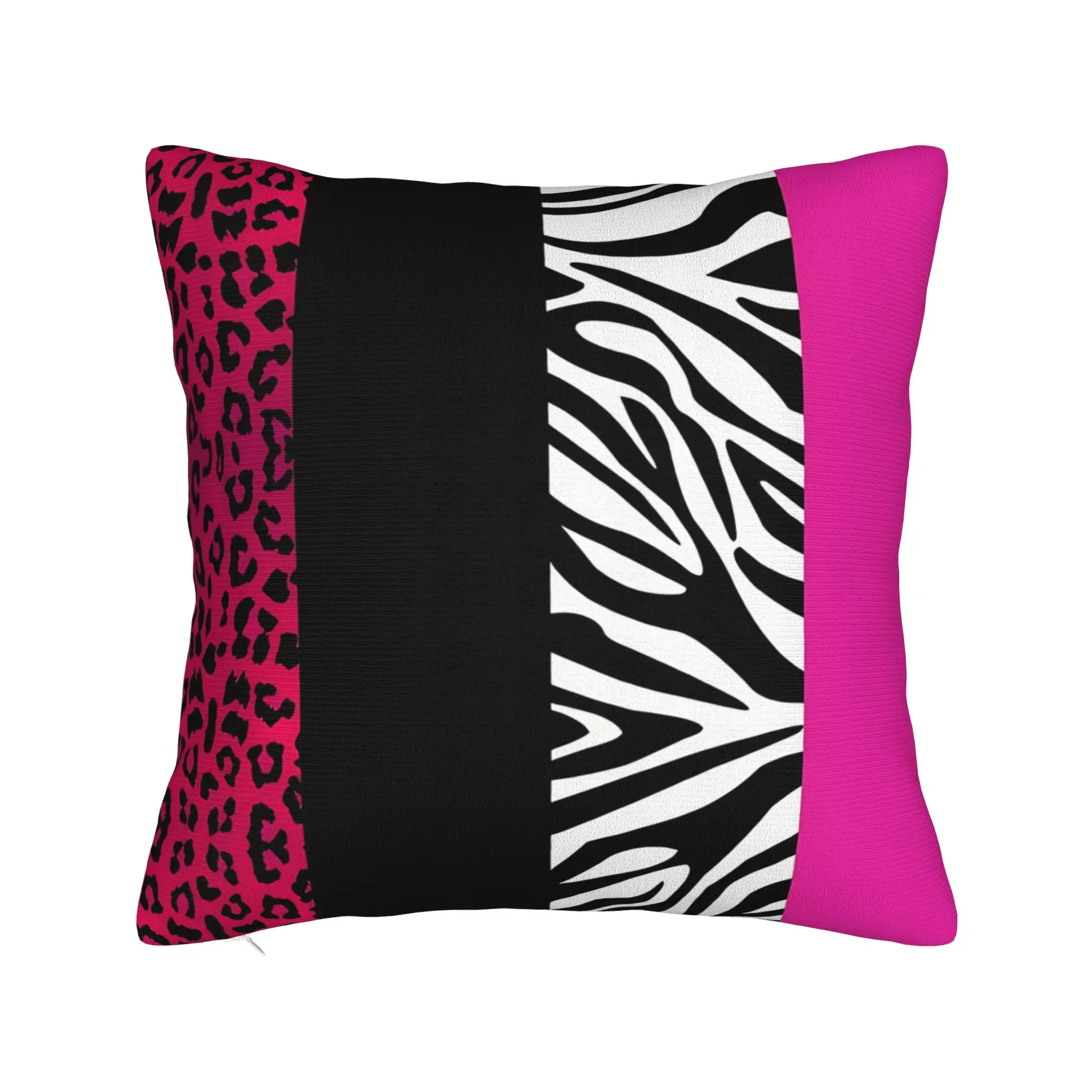 Pillow Cover Hot Pink Zebra and Leopard Animal Print Stripes  Morden Pillow Case For Living Room Sofa Pillowcases