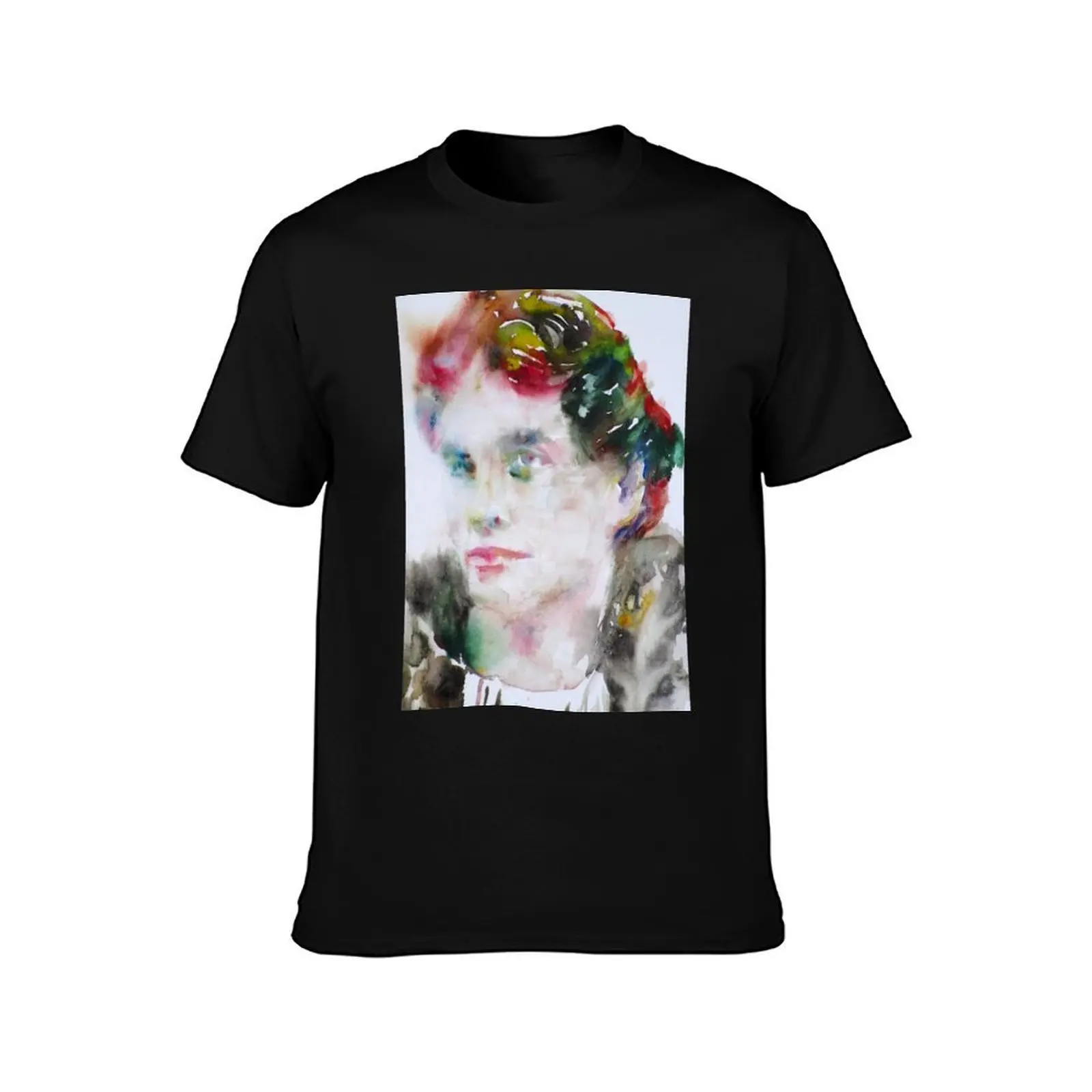 LOU ANDREAS-SALOME - watercolor portrait T-Shirt, Summer Casual Cotton Tee, Oversized Streetwear Tops, Vintage Graphic Print
