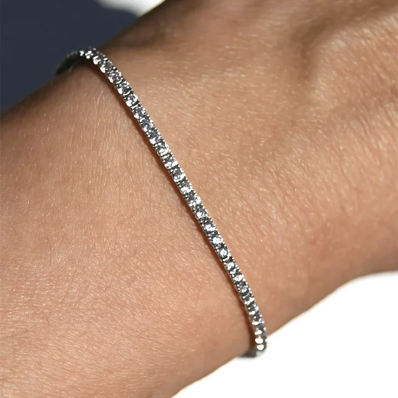 FCGJHW 2mm D Color Moissanite Tennis Bracelets S925 Sterling Silver for Women Diamond Adjustable Hand Chain Jewelry 2026 5