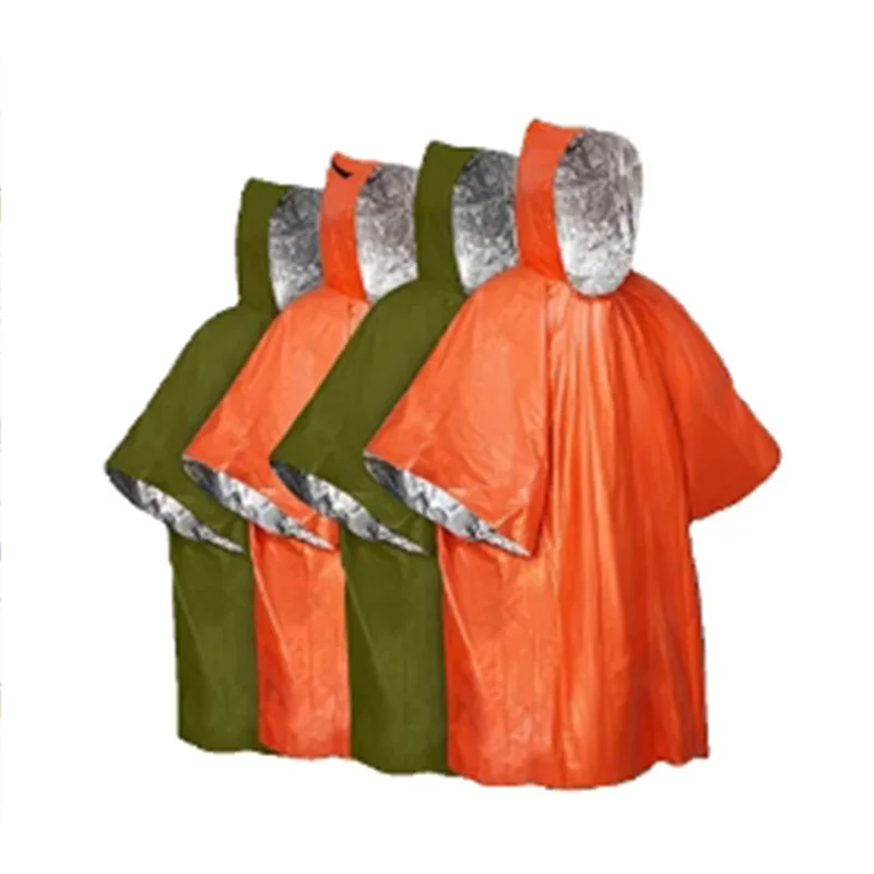 1PC Outdoor First Aid Survival Raincoat Camping Wilderness Emergency Insulation Warm Gear Body Protection Survival Blanket
