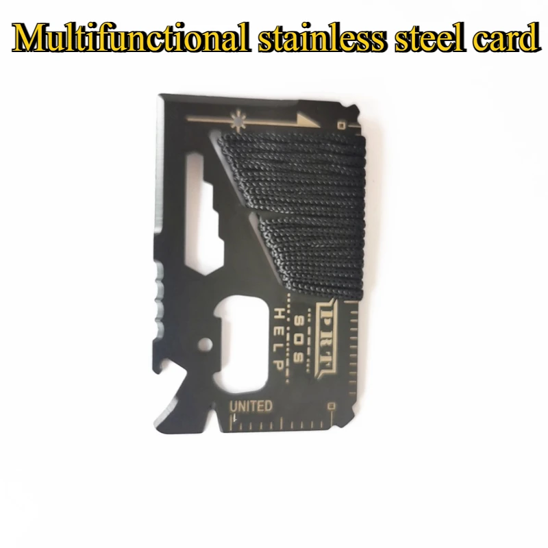 

1pc multifunctional stainless steel card outdoor camping rope tying tool sports camping hiking survival rescue emergency props