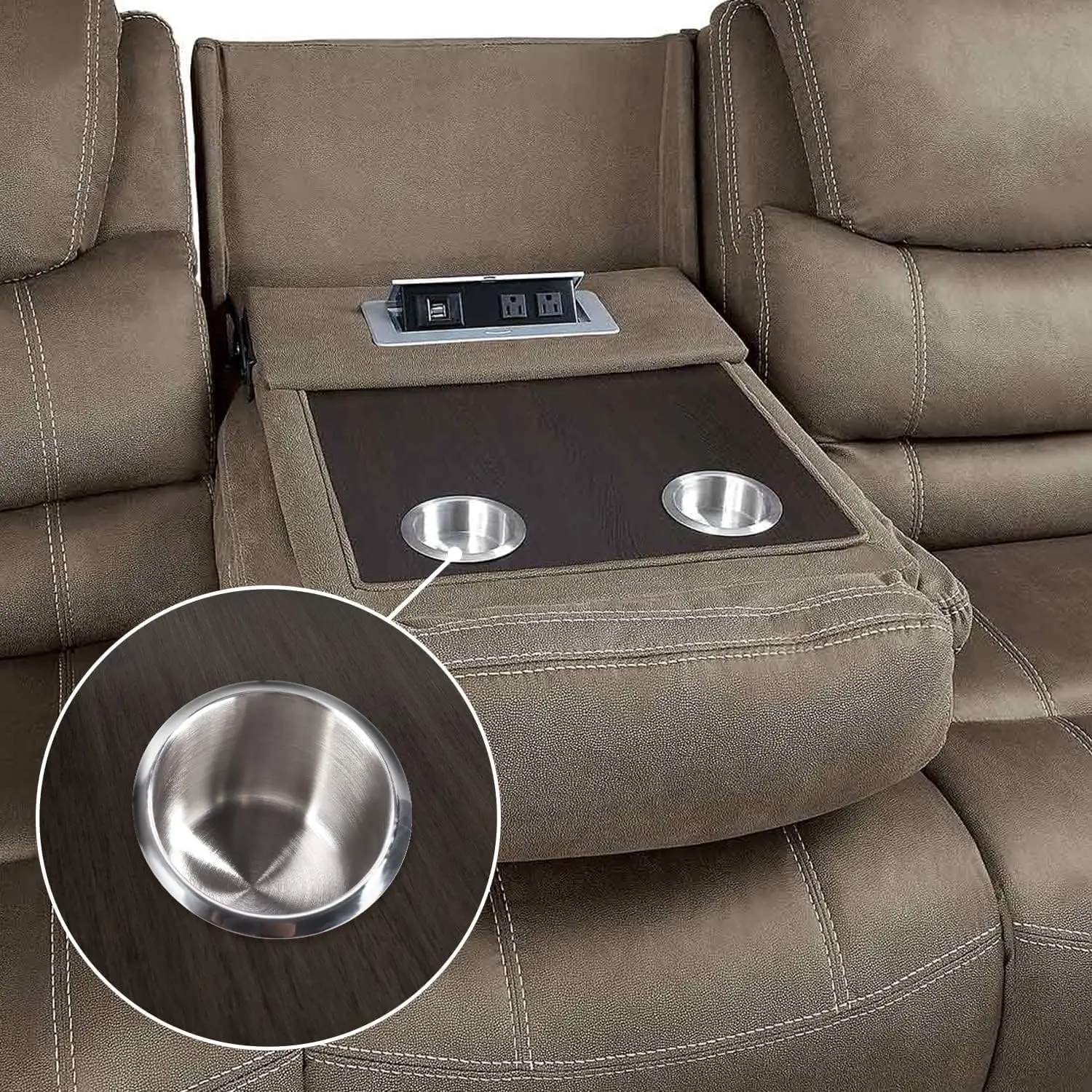 4Pcs Stainless Steel Game Table Drop-in Cup Holder Ash Tray RV Boat Yachet Sofa Couch Casino