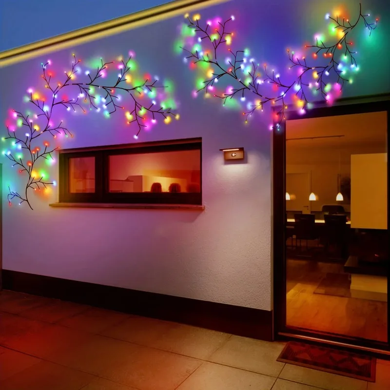 LED Rattan String Light Bendable Willow Vine Light Multiple Decorative Modes Suitable for Walls Bedrooms and Outdoor Spaces