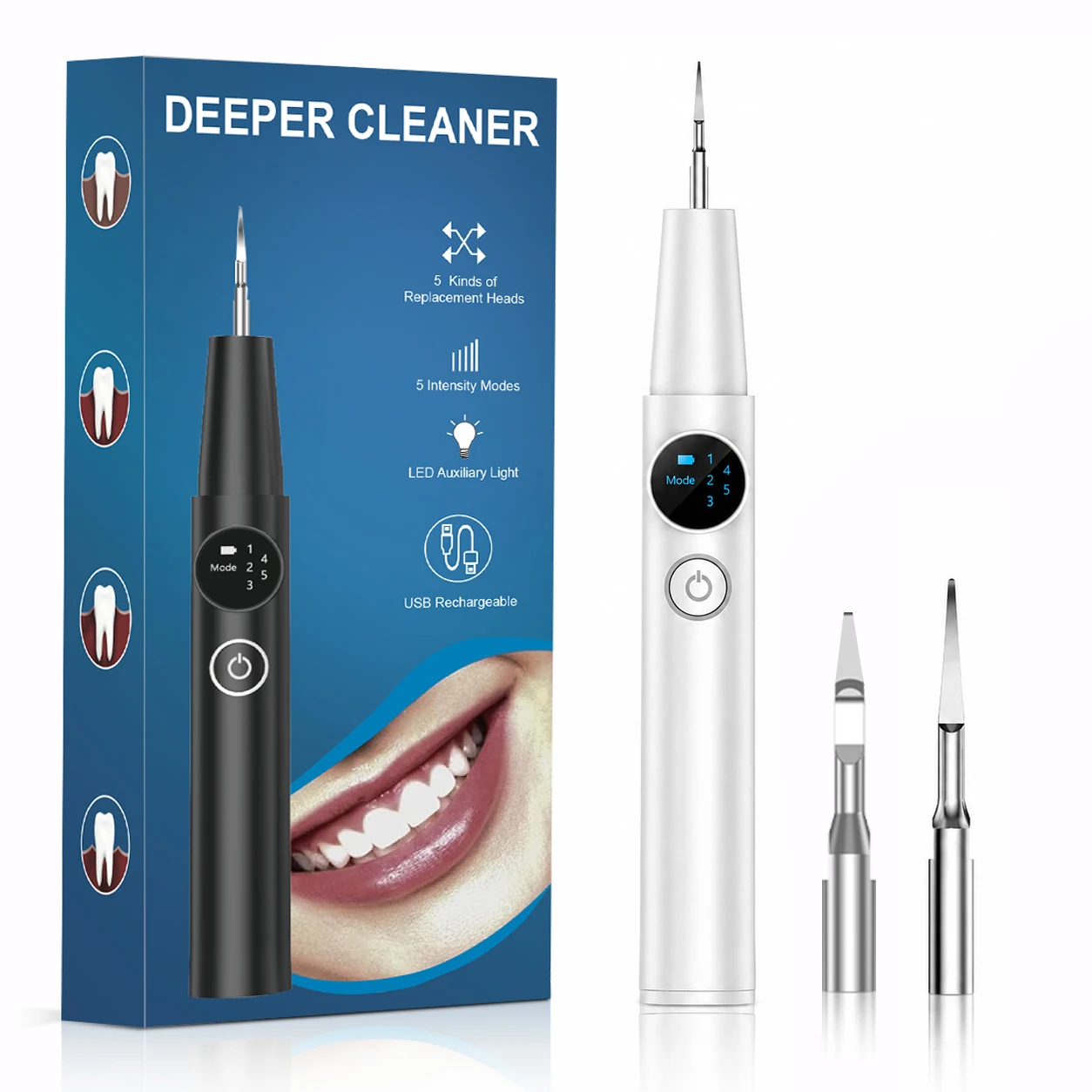 

Ultrasonic Dental Scaler Electric Teeth Cleaner Sonic Teeth Plaque Cleaner Dental Stone Removal For Tartar Stain Cleaning Tools