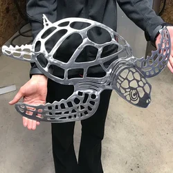 Metal Sea Turtle Ornament Beach Theme Decor Wall Art Decorations Wall Hanging for Indoor Livingroom Decor