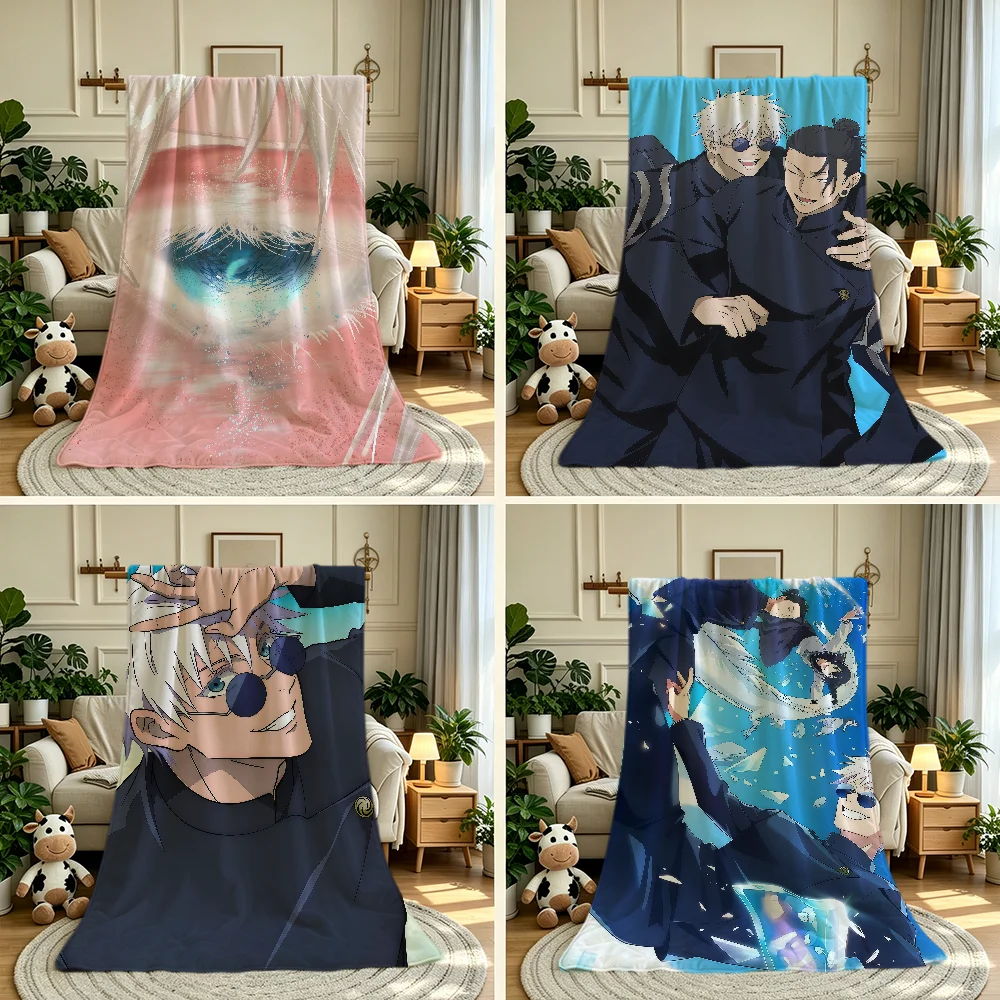 J-Jujutsu-U Anime K-Kaisen-N Gojo Blanket Throw Super Cosy Plush Living Room Sofa Couch Childish Birthday Gifts