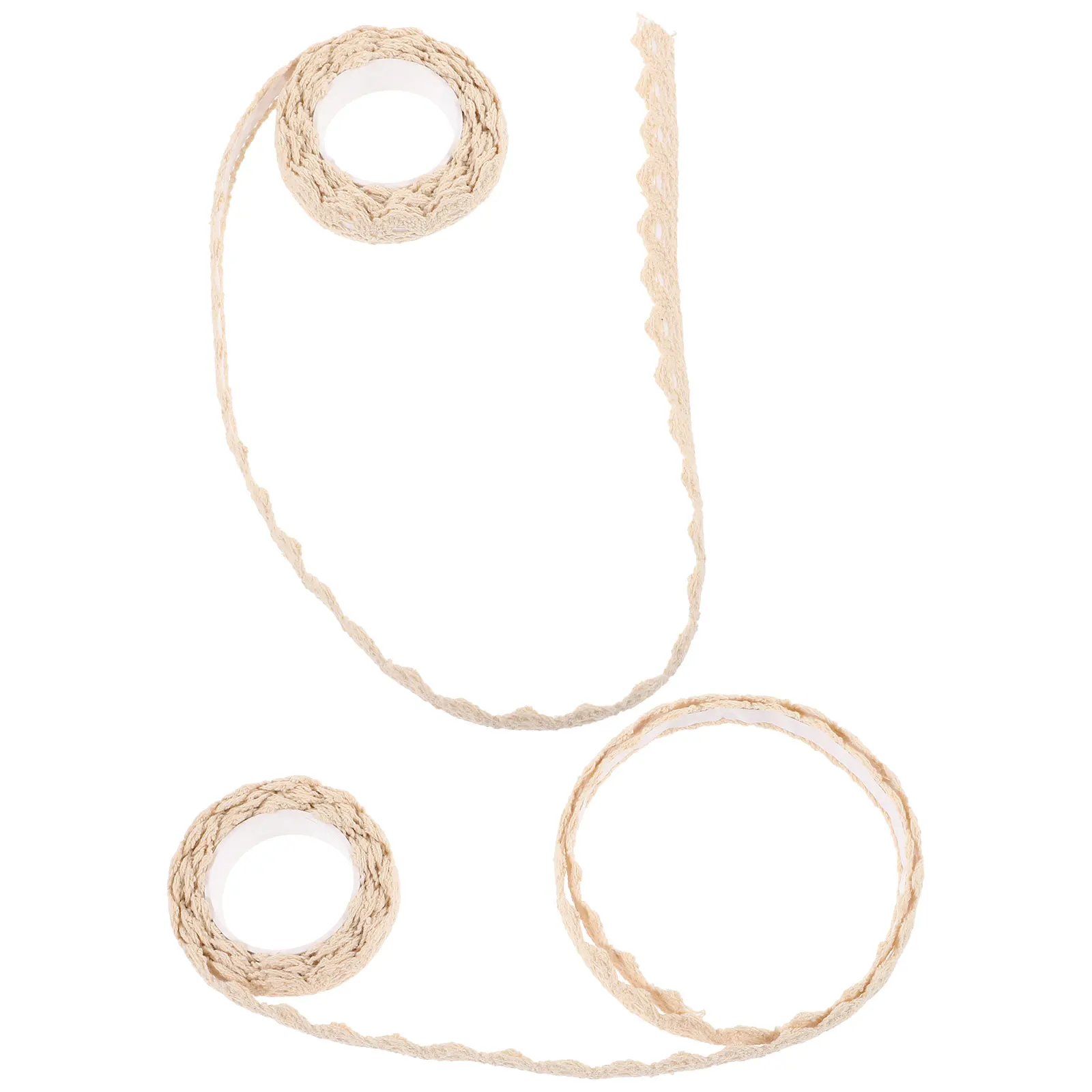 

2Pcs Hollow Lace Tape Craft Adhesive Ribbon for Journal Coloring Stationery Decoration DIY Projects White Lace Tape